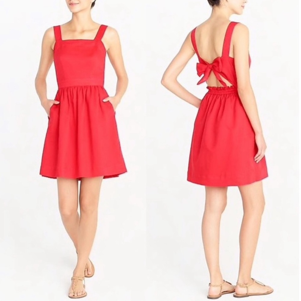 Red Linen Sleeveless Dress